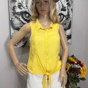 Yellow Sleeveless Blouse
